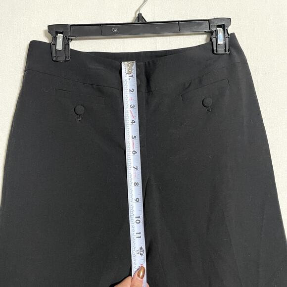 Ann Taylor Signature Fit Black Wide Leg Trousers Pants Just Below Waist - Size 0 - Picture 8 of 10